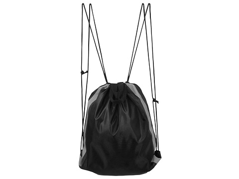 Рюкзак-мешок Savy со светоотражающими полосами по бокам, черный - рис 3.