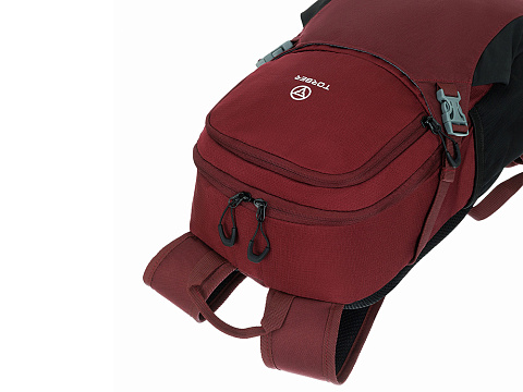 Туристический рюкзак TORBER КЕМПИНГ, бордовый, полиэстер, 26 х 48 х 12 см - рис 7.