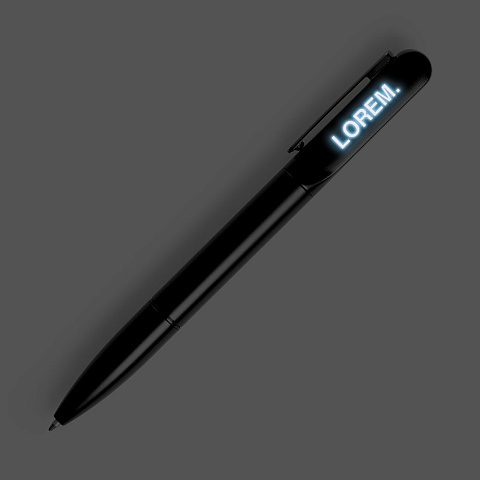 Ручка шариковая Lucenti с подсветкой логотипа, черная - рис 3.