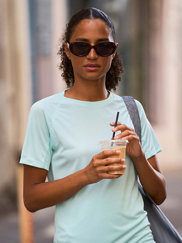 Футболка спортивная женская Vortex Women, темно-синяя с ярко-синим - рис 8.