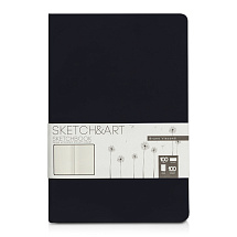 Скетчбук Sketch & Art в твердом переплете 143х216 мм, 100 л. черной бумаги 100 г/м2, черный