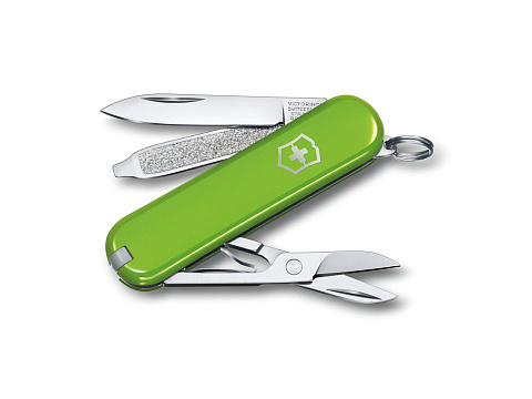 Нож-брелок VICTORINOX Classic SD Colors "Smashed Avocado", 58 мм, 7 функций, салатовый