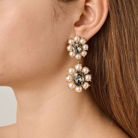 Серьги LINA SG WHITE PEARL / GREY - рис 3.