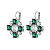 Серьги BATTI SS EMERALD GREEN Dyrberg Kern 430060 - миниатюра