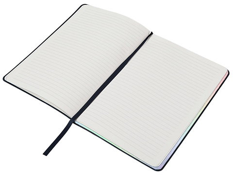 Блокнот А5 в гибкой обложке Fellini с голографическим срезом, темно-синий - рис 5.