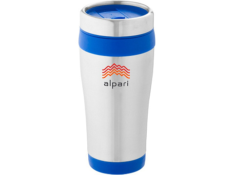 Термостакан Bezel, серебристый/синий - рис 5.